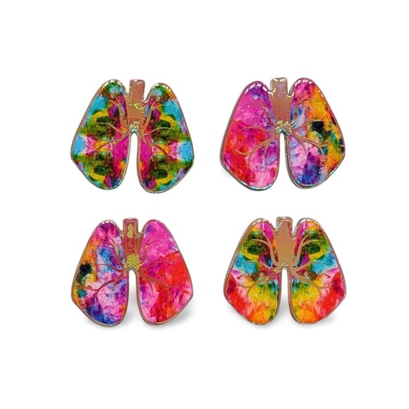 Lung Badge Reel | Handmade ID Holder Nurse Teacher Student Therapist Gift NWT - Picture 3 of 5